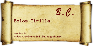 Bolos Cirilla névjegykártya